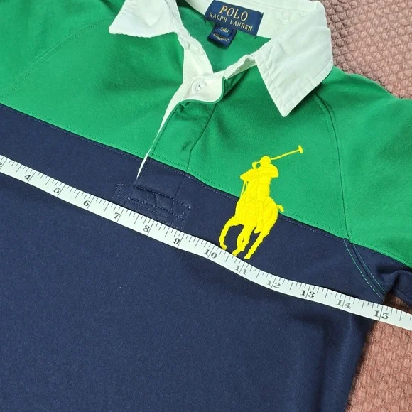 Polo by Ralph Lauren Kids Green and Navy Long Sleeve Shirt - Picture 7 of 10